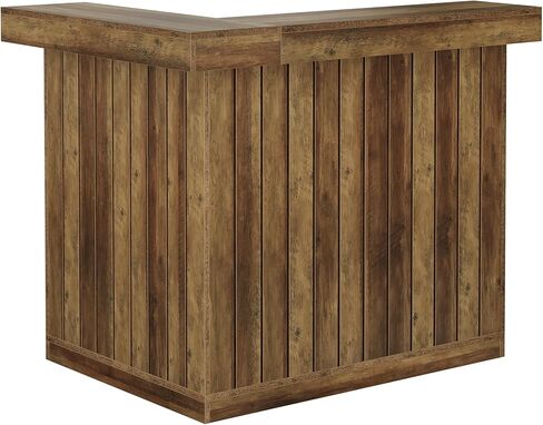 Tribesigns Reception Desk with Counter, 51" Wooden Front Desk with Storage, L Shaped Retail Counter Cashier Table Hostess Stand for Checkout, Barber, Beauty Salon, Cafe, Restaurant,Home Office in Kuwait