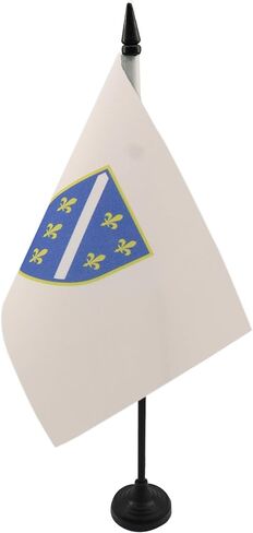 Bosnia and Herzegovina 1992-1998 Table Flag 5'' x 8'' - old Bosnian Desk Flag 21 x 14 cm - Black plastic stick and base - AZ FLAG in Kuwait