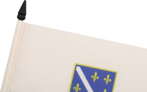 Bosnia and Herzegovina 1992-1998 Table Flag 5'' x 8'' - old Bosnian Desk Flag 21 x 14 cm - Black plastic stick and base - AZ FLAG in Kuwait