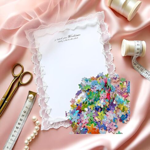 Glitter Flower Sequins, Mixed Colors, Loose Crafting Embellishments for Sewing, Wedding Decoration, Christmas, Clothes, Jewelry Making (A Pack) in Kuwait