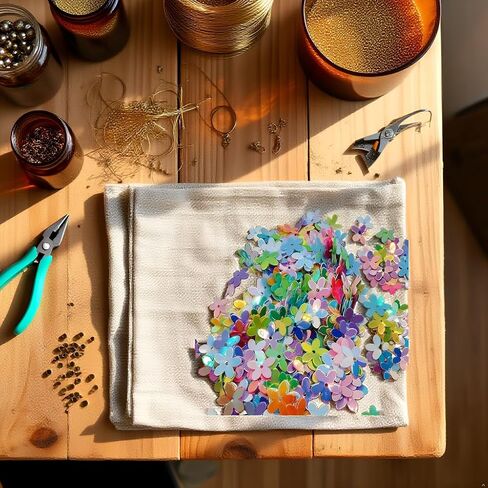 Glitter Flower Sequins, Mixed Colors, Loose Crafting Embellishments for Sewing, Wedding Decoration, Christmas, Clothes, Jewelry Making (A Pack) in Kuwait