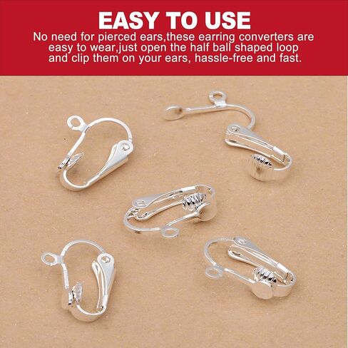 36Pack Clip On Earring Converter Kit, Earring Converters for Non-Pierced Ears with Easy Open Loop， Clip On Backs and Findings for DIY Jewelry Making, Gold and Silver Tones in Kuwait