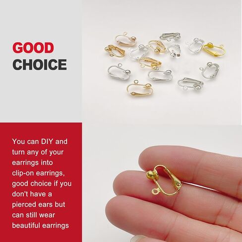36Pack Clip On Earring Converter Kit, Earring Converters for Non-Pierced Ears with Easy Open Loop， Clip On Backs and Findings for DIY Jewelry Making, Gold and Silver Tones in Kuwait