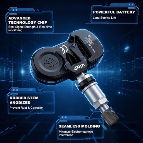 مستشعر TPMS مستشعر ضغط الإطارات متعدد البروتوكولات مناسب لسيارة Toyota/Lexus 2006-2025 315 ميجا هرتز و433 ميجا هرتز لمراقبة ضغط الإطارات للكامري، 4 عداء، كورولا، هايلاندر، RAV4، تاكوما، يارس 4 قطع in Kuwait