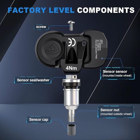 مستشعر TPMS مستشعر ضغط الإطارات متعدد البروتوكولات مناسب لسيارة Toyota/Lexus 2006-2025 315 ميجا هرتز و433 ميجا هرتز لمراقبة ضغط الإطارات للكامري، 4 عداء، كورولا، هايلاندر، RAV4، تاكوما، يارس 4 قطع in Kuwait