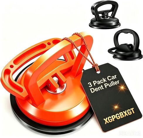 3-Pack Car Dent Puller, Upgraded Dent Puller, Durable PC Plastic Handle, Thickened Rubber Suction Cup, Paintless Repair Tool, Great for Dent Repair, Object Moving and Door Handle Use in Kuwait