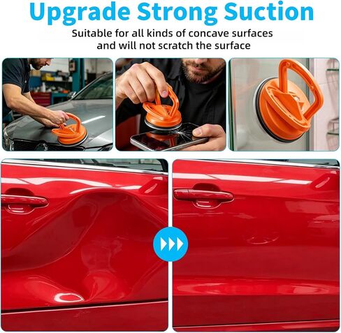 3-Pack Car Dent Puller, Upgraded Dent Puller, Durable PC Plastic Handle, Thickened Rubber Suction Cup, Paintless Repair Tool, Great for Dent Repair, Object Moving and Door Handle Use in Kuwait