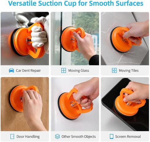 3-Pack Car Dent Puller, Upgraded Dent Puller, Durable PC Plastic Handle, Thickened Rubber Suction Cup, Paintless Repair Tool, Great for Dent Repair, Object Moving and Door Handle Use in Kuwait