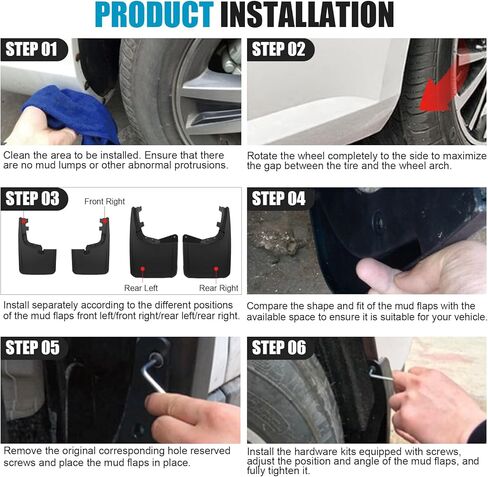 Mud Flaps for 2011-2016 Ford F250 F350 F450 F550 Super Duty Without Fender Flares Accessories, Wheel Splash Guards Mud Guards Exteriores Body Kit, Front & Rear 4pcs BC3Z-16A550-FA BC3Z-16A550-BB in Kuwait