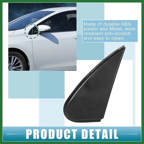 Motoforti الجبهة اليسرى اليمنى باب مرآة الزاوية واقي الطين غطاء مثلث رقم 6011802170/6011702170 لتويوتا كورولا 2014-2016 بلاستيك أسود 1 زوج طويل الأمد in Kuwait