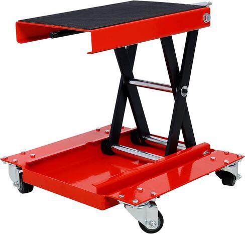Gecheer 1100 lb Motorcycle Lift Jack with Dolly – Scissor Design, Wide Deck, Front/Rear/Center Tire Support, Portable Bike Stand for Cruisers, ATVs, UTVs, Dirt Bikes & Snowmobiles in Kuwait