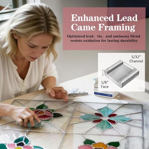 1/8" Flat U Lead Came for Stained Glass 18ft Hobby Came for Stained Glass,U Channel Lead U Hobby Came Stretcher Adds Strength Structure Ideal for Panels Windows Crafts Lead roll Hobbyists in Kuwait