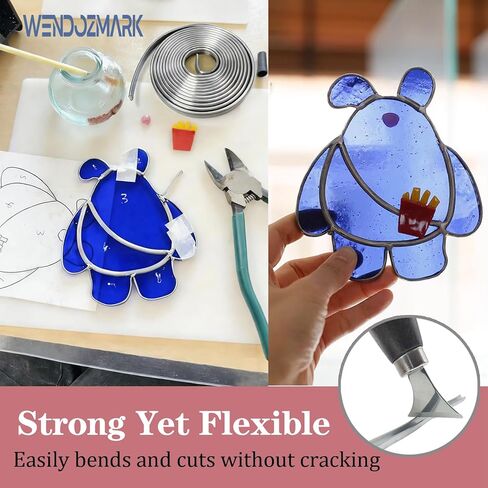 1/8" Flat U Lead Came for Stained Glass 18ft Hobby Came for Stained Glass,U Channel Lead U Hobby Came Stretcher Adds Strength Structure Ideal for Panels Windows Crafts Lead roll Hobbyists in Kuwait