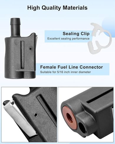 Marine Fuel Line Connector Female Fit for Mercury Outboard, 5/16" Fuel Hose Quick Connect, Replace 22-13563Q3 18-8076 with Hose Clamp in Kuwait