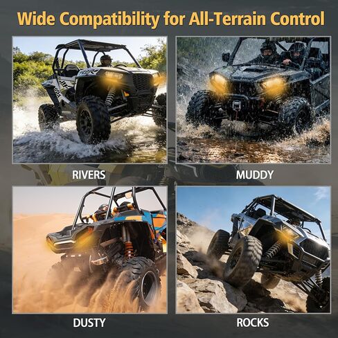 UTV Turn Signal Kit with Plug-and-Play Pre-Wired Harness, 110dB Horn, Rocker Switch, Rhombus Universal Street Legal UTV Turn Signal Kits, Compatible with Polaris Can-Am CFMOTO in Kuwait