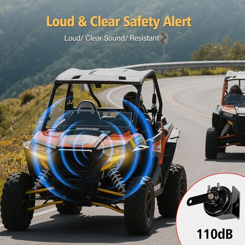 UTV Turn Signal Kit with Plug-and-Play Pre-Wired Harness, 110dB Horn, Rocker Switch, Rhombus Universal Street Legal UTV Turn Signal Kits, Compatible with Polaris Can-Am CFMOTO in Kuwait