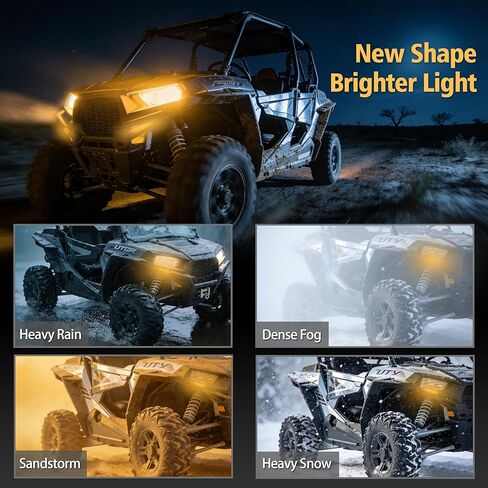 UTV Turn Signal Kit with Plug-and-Play Pre-Wired Harness, 110dB Horn, Rocker Switch, Rhombus Universal Street Legal UTV Turn Signal Kits, Compatible with Polaris Can-Am CFMOTO in Kuwait