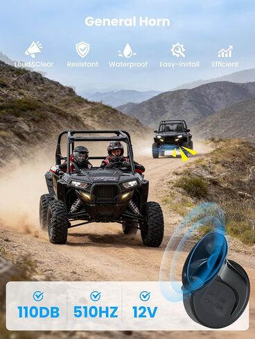 Pre-wired UTV Turn Signal with 2-in-1 Rocker Switch Kit, Universal ATV Street Legal Kit with Horn/Blinker/Hazard, Plug-and-play, Compatible with Polaris RZR/Ranger, Honda Pioneer/Talon, SXS in Kuwait
