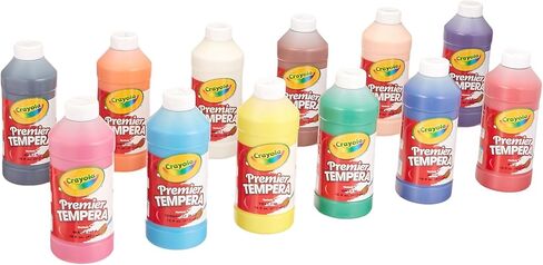 Crayola Premier Non-Toxic Liquid Tempera Paint Set (12 Set), Assorted Vibrant Color in Kuwait