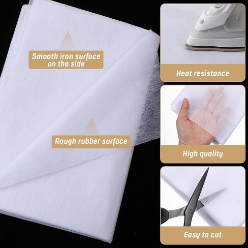 Iron on Interfacing Lightweight, White Non-Woven Fusible Interfacing Fabric for Sewing, 78.7 * 39.4inch, Light to Medium Weight, for Crafts, Quilting, Collars, Cuffs, DIY Projects, (30g 2 metros) in Kuwait