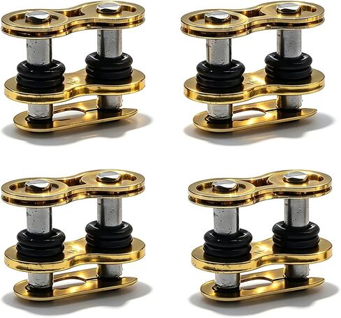 4 PCS 520 Chain Master Link, Heavy Duty O-ring Motorcycle Chain Connecting Links with Clip, Universal for Most Cars, Trucks, SUVs (Gold) in Kuwait