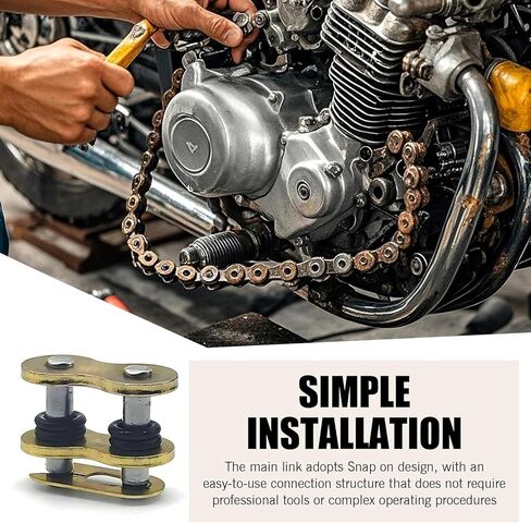 4 PCS 520 Chain Master Link, Heavy Duty O-ring Motorcycle Chain Connecting Links with Clip, Universal for Most Cars, Trucks, SUVs (Gold) in Kuwait
