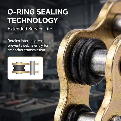 4 PCS 520 Chain Master Link, Heavy Duty O-ring Motorcycle Chain Connecting Links with Clip, Universal for Most Cars, Trucks, SUVs (Gold) in Kuwait