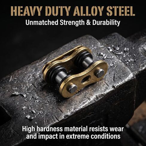 4 PCS 520 Chain Master Link, Heavy Duty O-ring Motorcycle Chain Connecting Links with Clip, Universal for Most Cars, Trucks, SUVs (Gold) in Kuwait