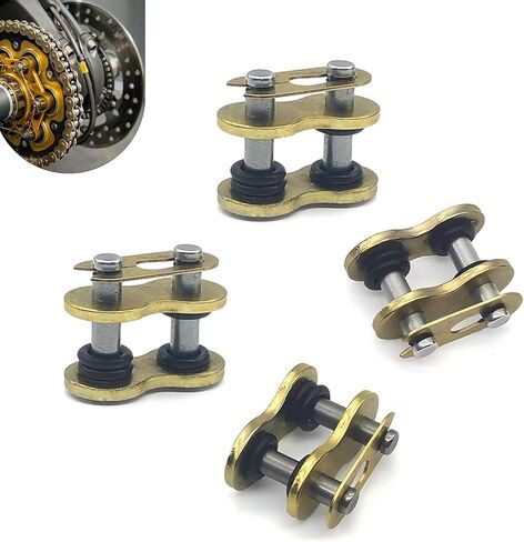 4pcs 520 Chain Master Link Connecting Links with O-Ring, Gold Motorcycle Chain Connecting Link, Heavy Duty Chain Repair Link for Dirt Bike, ATV, Motorcycle,Off-Road in Kuwait
