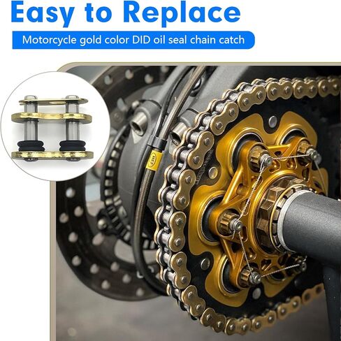 4pcs 520 Chain Master Link Connecting Links with O-Ring, Gold Motorcycle Chain Connecting Link, Heavy Duty Chain Repair Link for Dirt Bike, ATV, Motorcycle,Off-Road in Kuwait