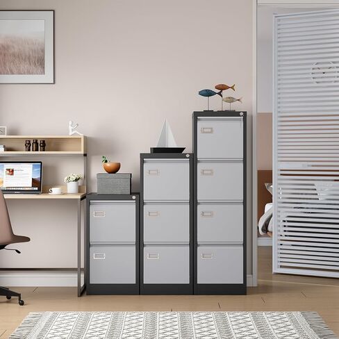 SISESOL 4 Drawer Vertical File Cabinet with Lock,Steel Filing Cabinet, Metal Filing Cabinets for Home Office Organizer Storage Cabinets Letter Size/A4/Legal,-Assembly Required in Kuwait