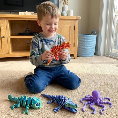 9 Pcs 3D Printed Animal Toys 3D Printed Fidget Toys Full Body Joint Movable Design Office Decoration Birthday Gift Toys that Boys and Girls Like in Kuwait