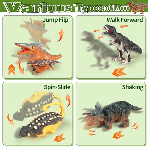 12 PCS Wind Up Dinosaur Toys for Kids Ages 3 4 5 6 7 8, Bulk Windup Dinosaur Walking Swimming Jumping Flipping Clockwork Toys Stocking Stuffers for Kids Party Favors, Xmas Gifts in Kuwait