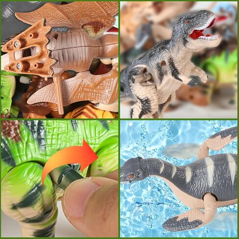12 PCS Wind Up Dinosaur Toys for Kids Ages 3 4 5 6 7 8, Bulk Windup Dinosaur Walking Swimming Jumping Flipping Clockwork Toys Stocking Stuffers for Kids Party Favors, Xmas Gifts in Kuwait