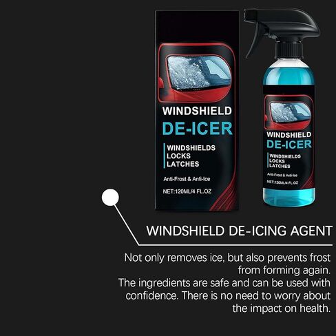 Car Ice Removal Spray - Vehicle Maintenance Winter 120ml | Car Window Ice Removing Agent | for Truck Sedan RV Morning Routine Windscreen Rearview Mirror Side Glass Door Locks in Kuwait