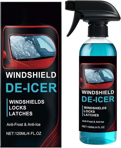 Car Ice Removal Spray - Frost Cleaning Liquid 120ml - Frost Snow Ice Removal Car Spray | for Truck Sedan RV Morning Routine Windscreen Rearview Mirror Side Glass Door Locks in Kuwait