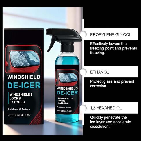 Snow Removal Spray for Car,Winter Glass Protection Liquid - Frost Snow Ice Removal Car Spray,for Truck Sedan RV Morning Routine Windscreen Rearview Mirror Side Glass Door Locks in Kuwait