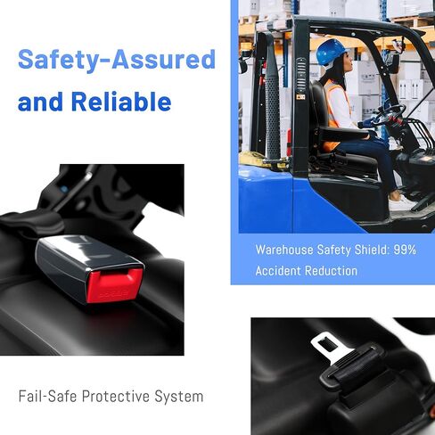 Universal Forklift Seat/Tractor Seat - Compatible with Forklifts, Tractors, Zero-Turn Mowers, Skid Steers, Telehandlers, Backhoes, Excavators -Safety Belt, Adjustable Backrest,Sliding Rails, Black in Kuwait