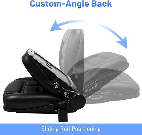 Universal Forklift Seat/Tractor Seat - Compatible with Forklifts, Tractors, Zero-Turn Mowers, Skid Steers, Telehandlers, Backhoes, Excavators -Safety Belt, Adjustable Backrest,Sliding Rails, Black in Kuwait