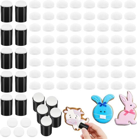 Ymapinc 80Pcs Face Painting Sponges Set, (Fits 1.6cm/0.63inch Fingers) 10 Finger Daubers with 70 Replacement Sponges, Paint Applicator for Crafts Drawing in Kuwait