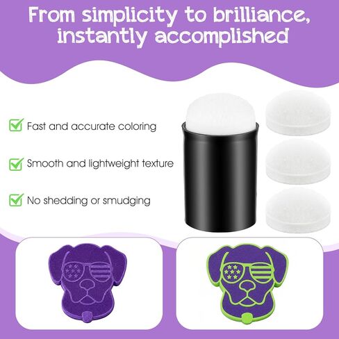 Ymapinc 80Pcs Face Painting Sponges Set, (Fits 1.6cm/0.63inch Fingers) 10 Finger Daubers with 70 Replacement Sponges, Paint Applicator for Crafts Drawing in Kuwait