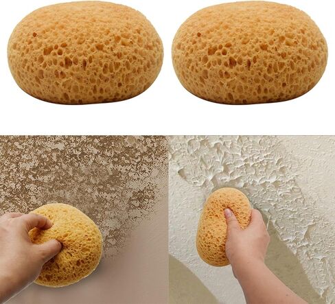 Texture Sponge w/Scraper, Home Decor Drywall Texture Patch Sponge for Wall Texture Repair/Drywall Repair/DIY Painting Ceiling, Washable & Reusable(Size:2 pcs) in Kuwait