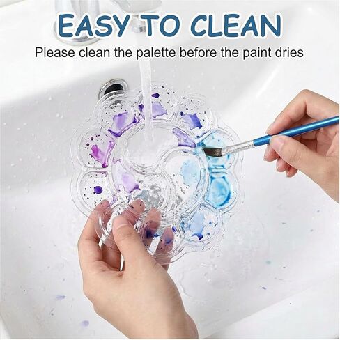50 Pcs Paint Palettes, One Time Use Plastic Paint Pallets, Mini Watercolor Painting Palettes for Painting or DIY Craft Class, Transparent 5.9 in in Kuwait