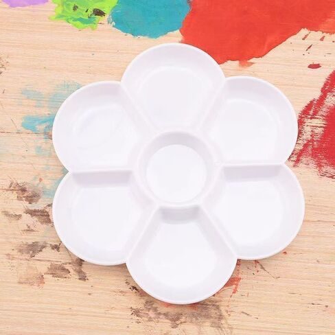 2 Pcs Watercolor Paint Palette Tray Water Color Palletes Washable Paint Ceramic Paint Palette Porcelain Watercolor Palette for Artist Watercolor Painting Palettes and Palette Cups（White） in Kuwait