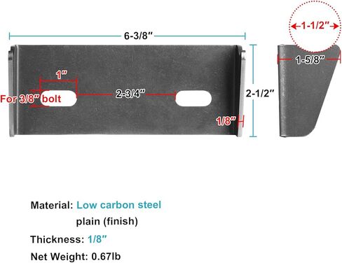 4-Pack Weld-On Transfer Case/Transmission Crossmember Mount Brackets — Fits 1.5" Tube, Universal in Kuwait