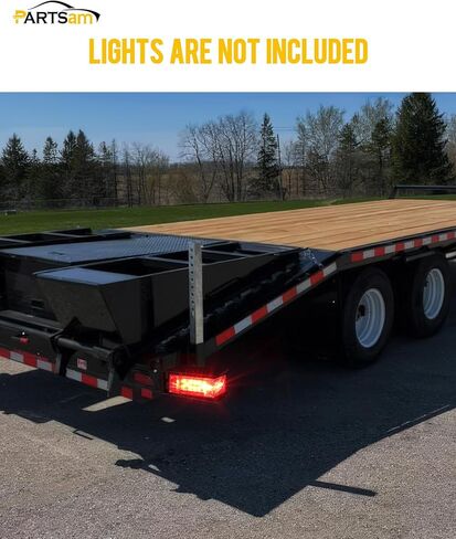 Partsam 1 Set Rectangle Black Trailer Tail Light Mounting Box Left Right and License Plate Bracket Guard Cover Heavy Duty Steel S45C 1045 with Screws for Trailers Under 80" Boat Truck Marine Camper RV in Kuwait