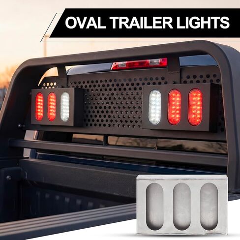Outus 1 Pcs Metal Triple Oval Trailer Light Box Housing Kit, Tail Light Box, Vertical Ellipse, Uncoated Steel, Designed for Car Tail Lights, Suitable for Trucks and Other Cars in Kuwait