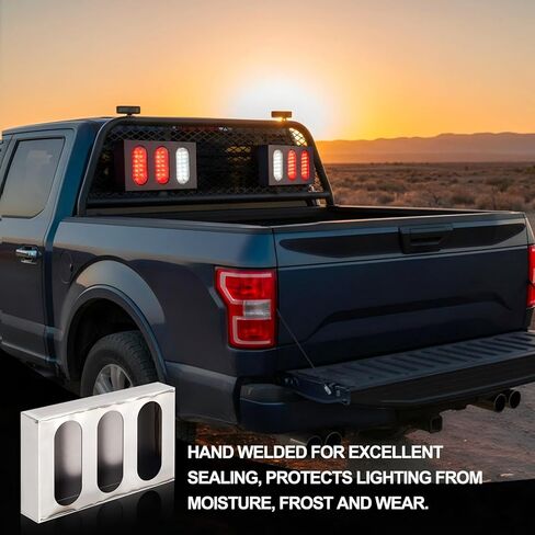 Outus 1 Pcs Metal Triple Oval Trailer Light Box Housing Kit, Tail Light Box, Vertical Ellipse, Uncoated Steel, Designed for Car Tail Lights, Suitable for Trucks and Other Cars in Kuwait