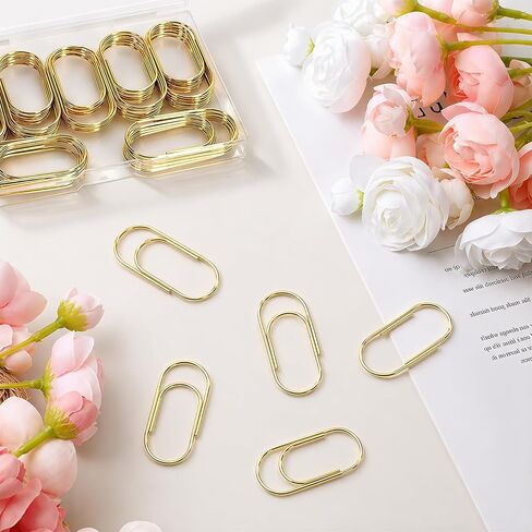 50 Pcs Jumbo Paper Clips 2 Inch (50mm), Large Gold Paperclips, Non-Skid Smooth Steel Wire, Oversized Wide Clips for Office School Planner Bookmarks in Kuwait