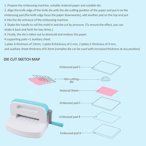 Manual Die Cutting Embossing Machine Portable Hand DIY Craft Tool for Arts Crafts Scrapbooking Card Making Account Handcraft Projects in Kuwait